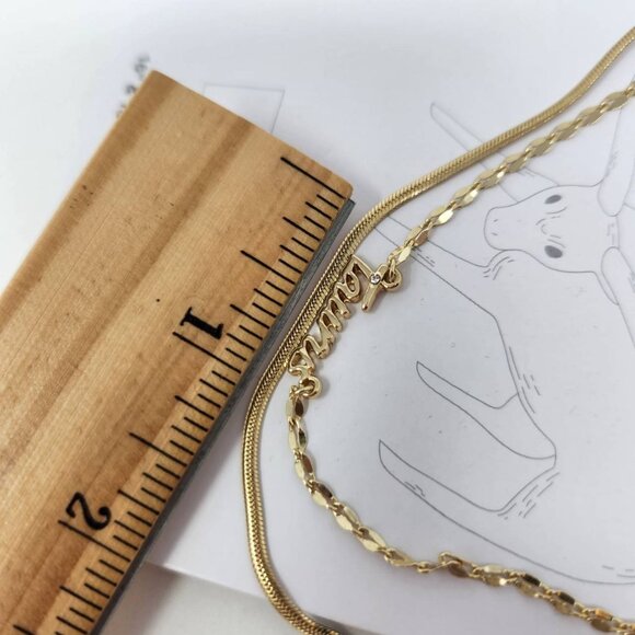 Time And Tru Taurus Zodiac Necklace Set Gold Tone 16" & 18" With Extenders - Picture 6 of 8